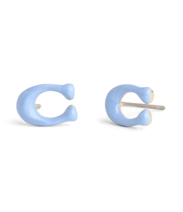Enamel C Stud Earrings