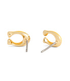 37506222GLD-Enamel C Stud Earrings-Yellow