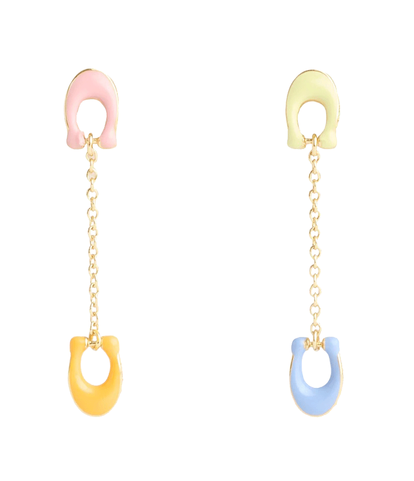 37506223GLD-Signature PavÃ© C Mismatch Linear Earrings-Multi