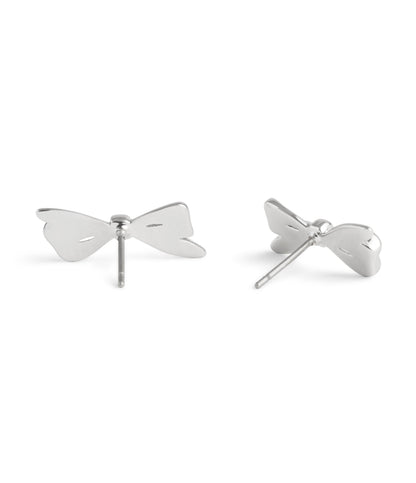 37506231RHO-Bow Stud Earrings-Rhodium
