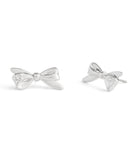 37506231RHO-Bow Stud Earrings-Rhodium