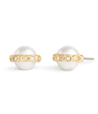 37506233GLD-Vintage Charms Signature Pearl Stud Earrings-Pearl