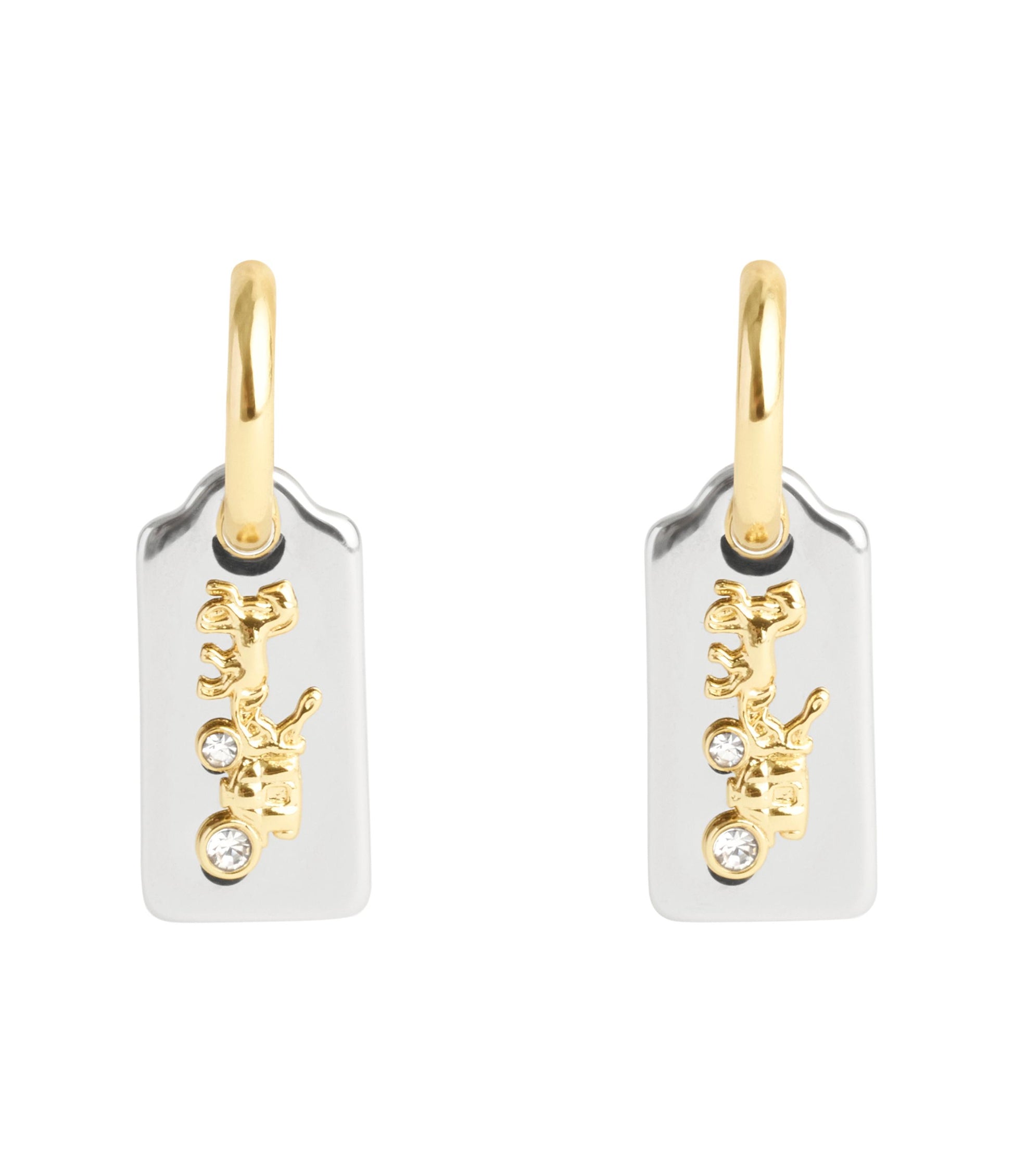 37506234TWO-Vintage Charms Signature Hangtag Charm Huggies-Twotone