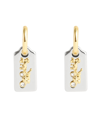 37506234TWO-Vintage Charms Signature Hangtag Charm Huggies-Twotone