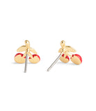 37511270GLD-VDAY Cherry Stud Earrings Box Set-Red