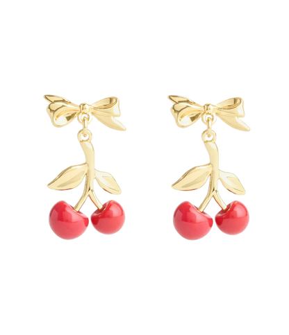 37511272GLD-VDAY Cherry Drop Earrings Box Set-Red
