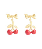 37511272GLD-VDAY Cherry Drop Earrings Box Set-Red