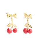 37511272GLD-VDAY Cherry Drop Earrings Box Set-Red