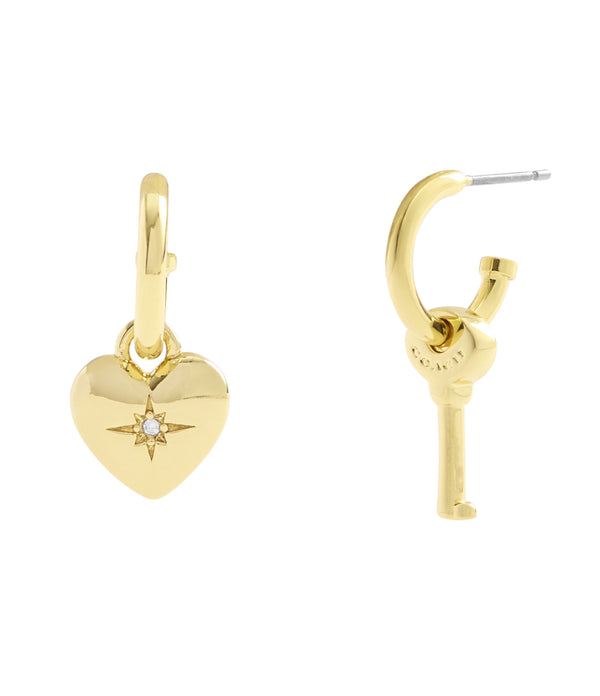 Earrings Mini Heart Key Mismatch