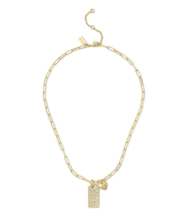 Necklace Cutout Hangtag Heart Short Pendant