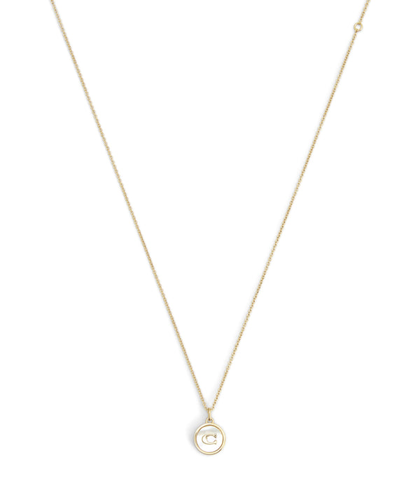 Necklace Mop Coin Short Pendant
