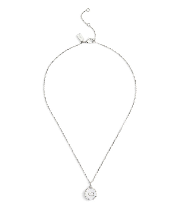 Necklace Mop Coin Short Pendant