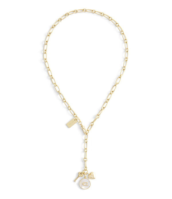 Necklace Mop Coin Charm Y Neck