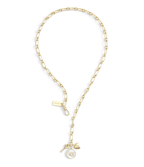 Necklace Mop Coin Charm Y Neck