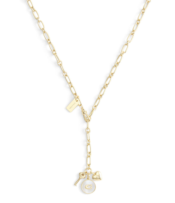 Necklace Mop Coin Charm Y Neck