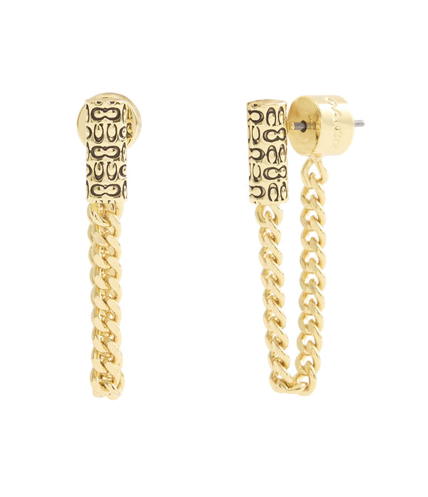 Earrings Quilted Tube Front Back