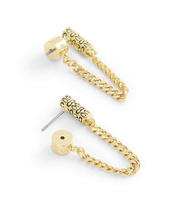 Earrings Quilted Tube Front Back