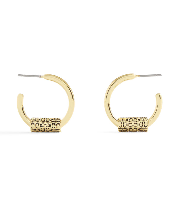 Earrings Quilted Tube Huggie