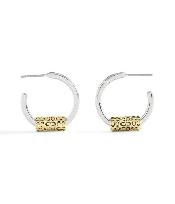Earrings Quilted Tube Huggie