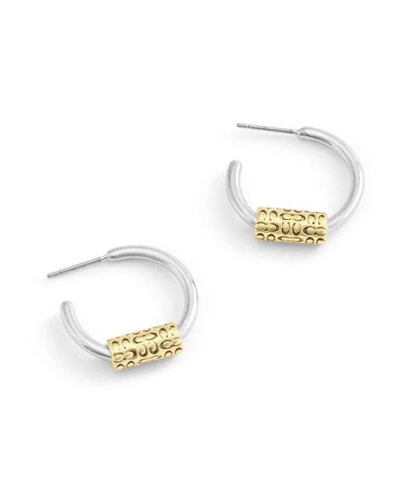 Earrings Quilted Tube Huggie