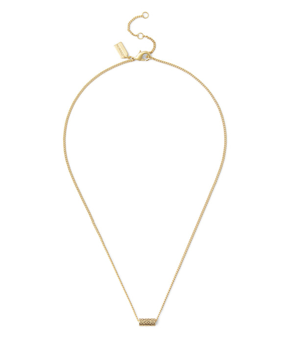 Necklace Quilted Tube Short Pendant