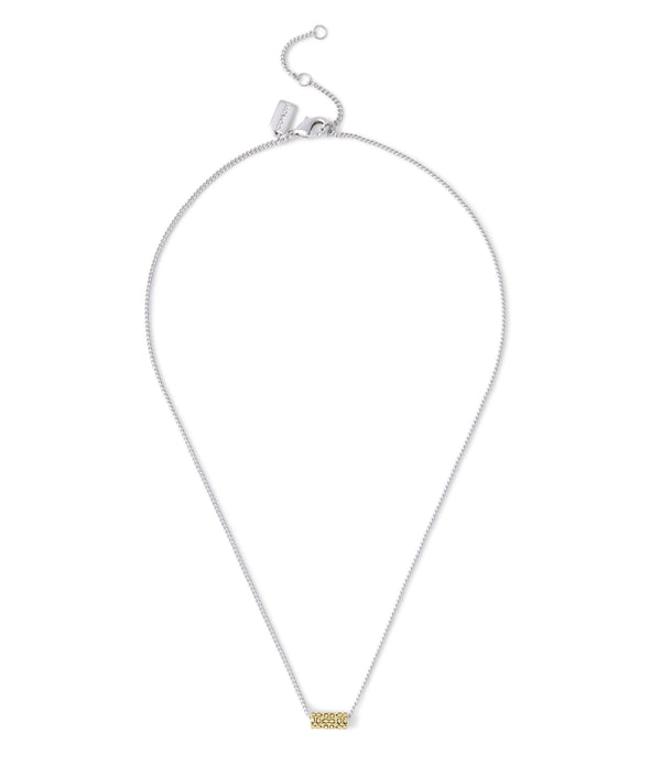 Necklace Quilted Tube Short Pendant