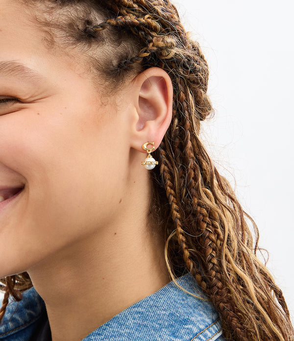 Earrings Pearl Orb Drop