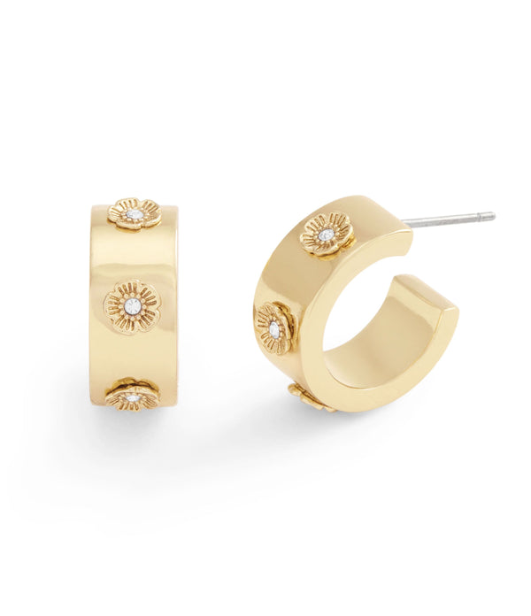 Earrings Pegged Tearose Huggie