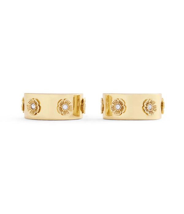 Earrings Pegged Tearose Huggie