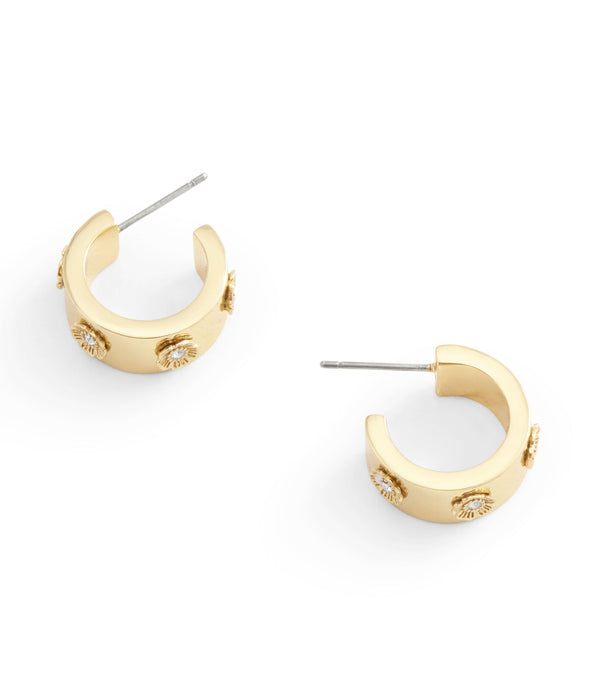 Earrings Pegged Tearose Huggie