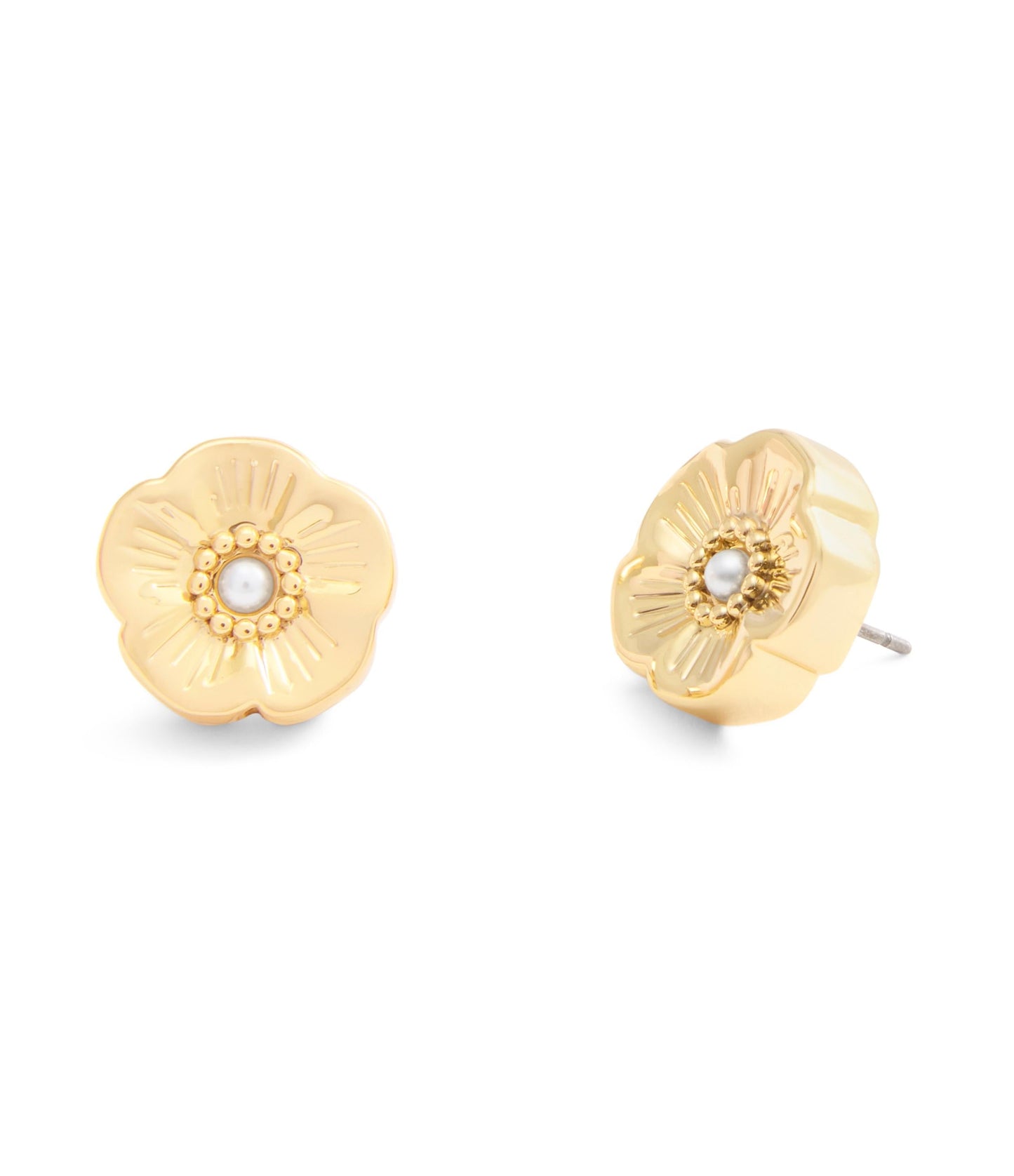 37527562GLD-Signature Heritage Tea Rose Stud Earrings-Gold