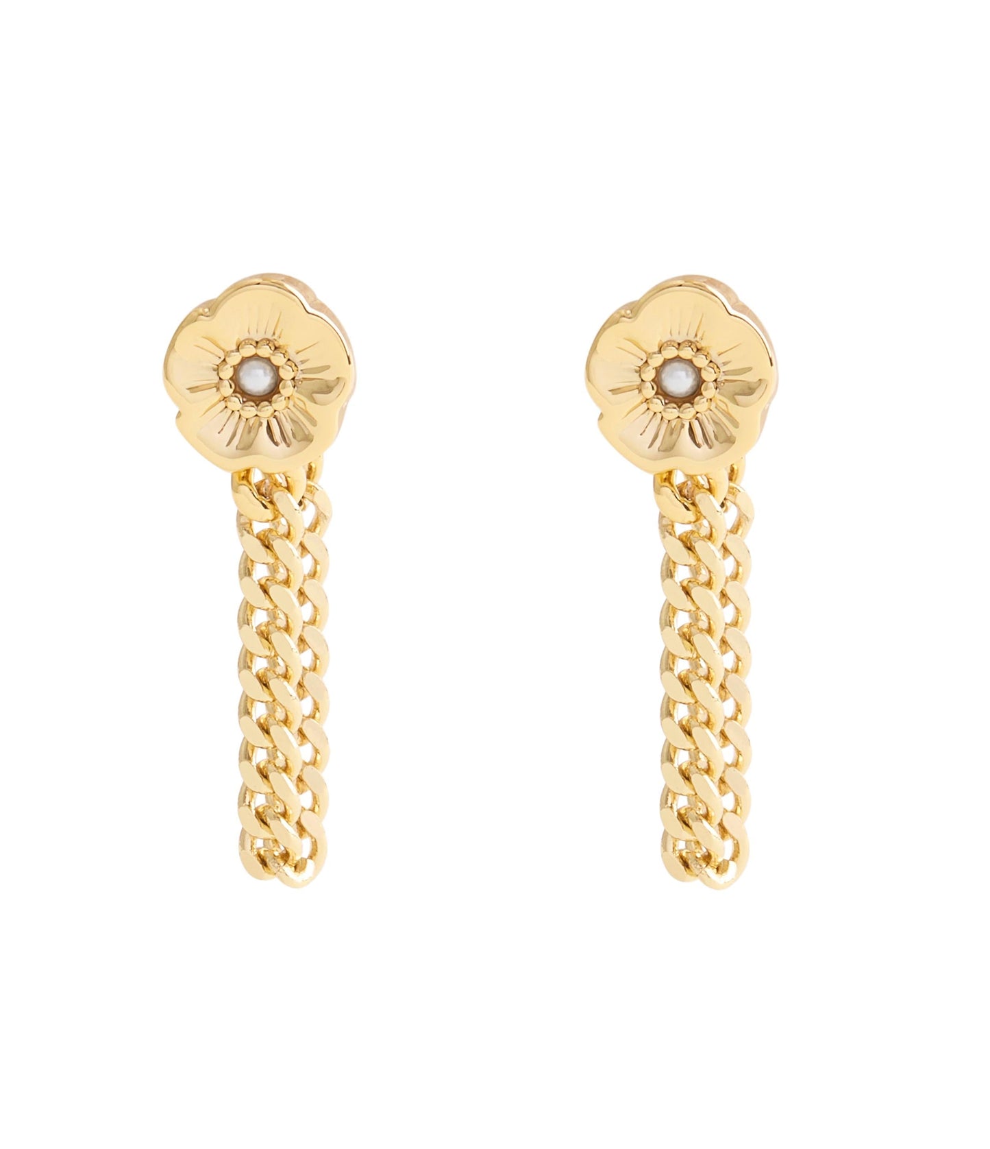 37527563GLD-Signature Tea Rose Front Back Earrings-Gold