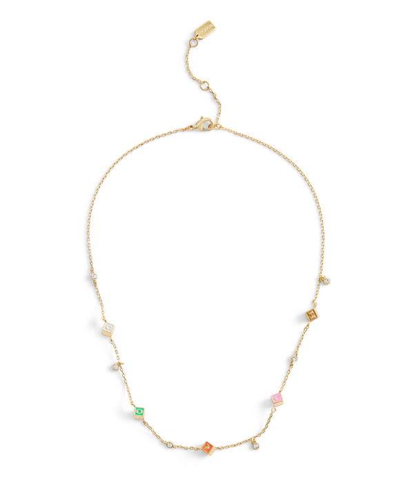 Signature Logo Enamel Cube Strand Necklace