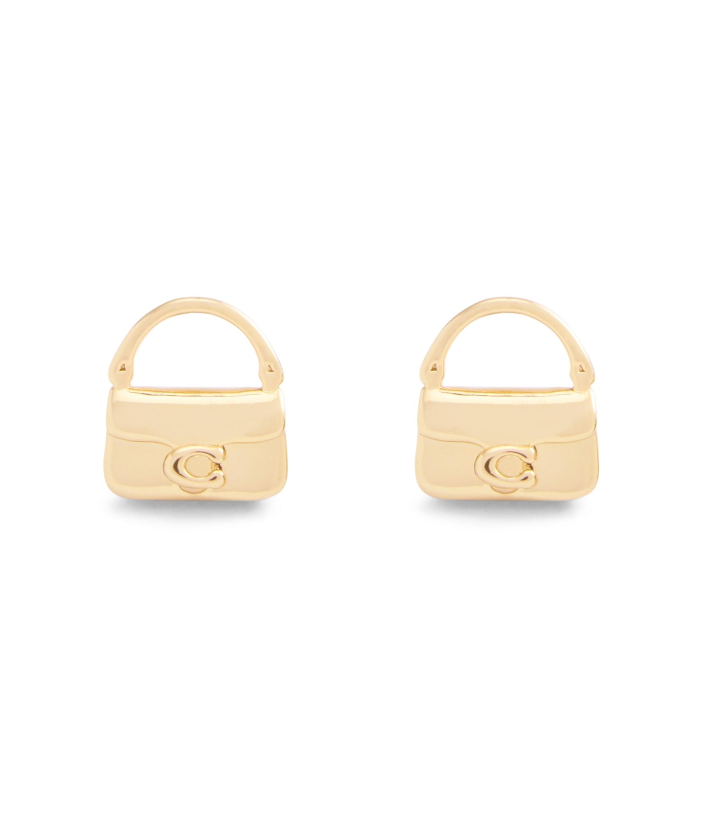 37527579GLD-Signature Handbag Stud Earrings-Gold