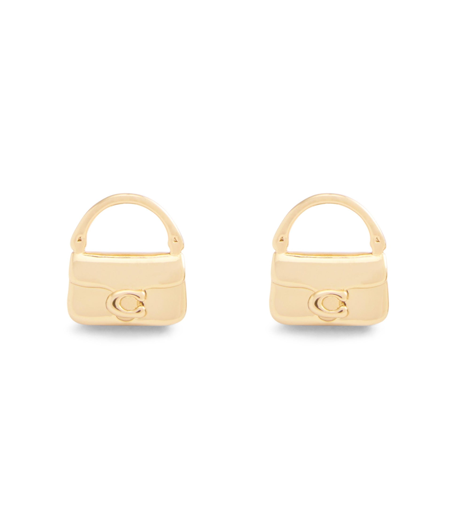 37527579GLD-Signature Handbag Stud Earrings-Gold