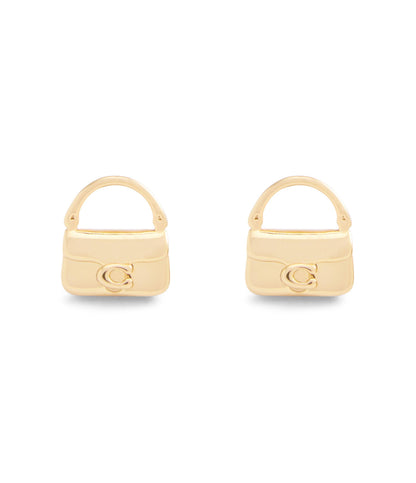 37527579GLD-Signature Handbag Stud Earrings-Gold