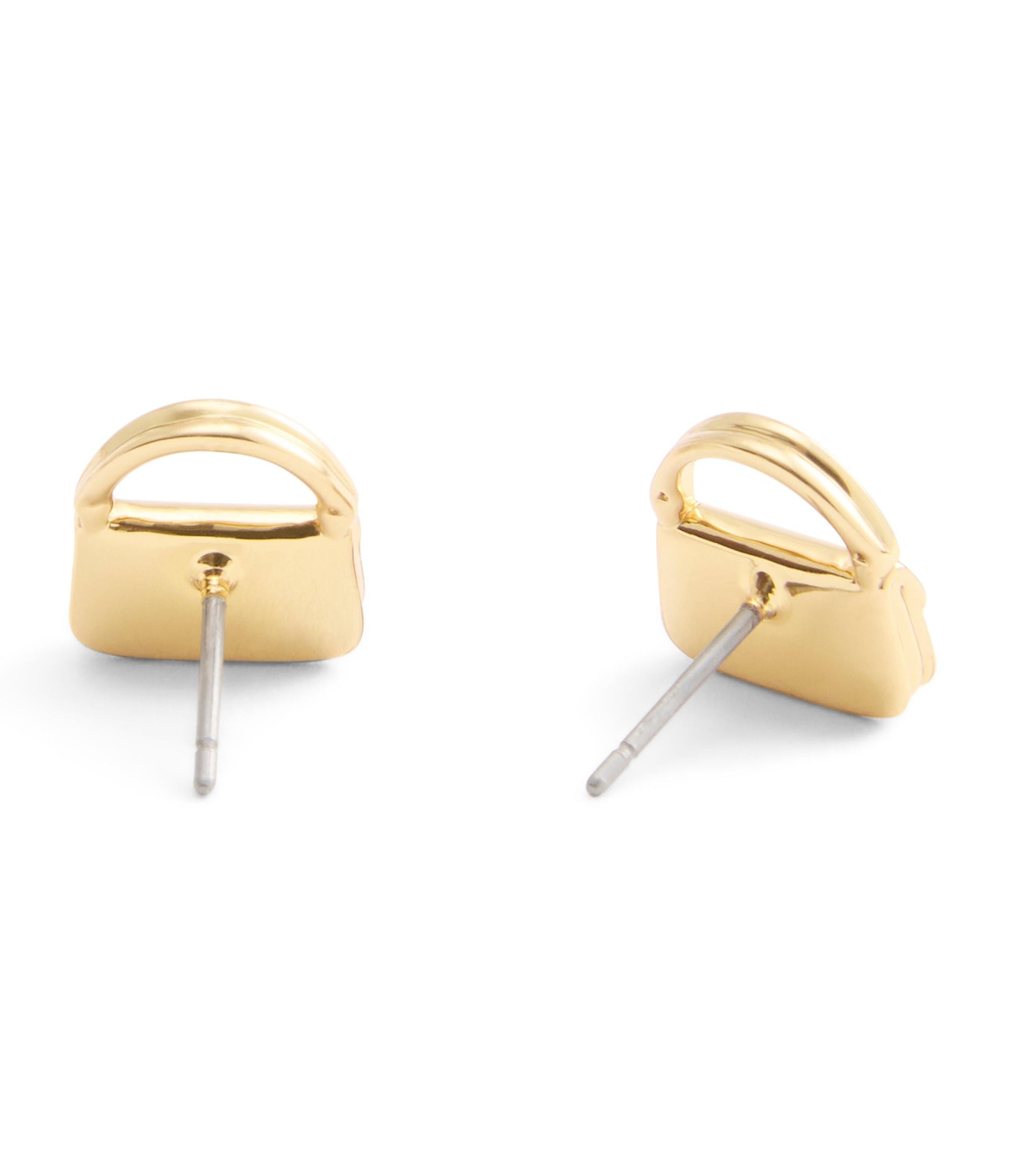 37527579GLD-Signature Handbag Stud Earrings-Gold