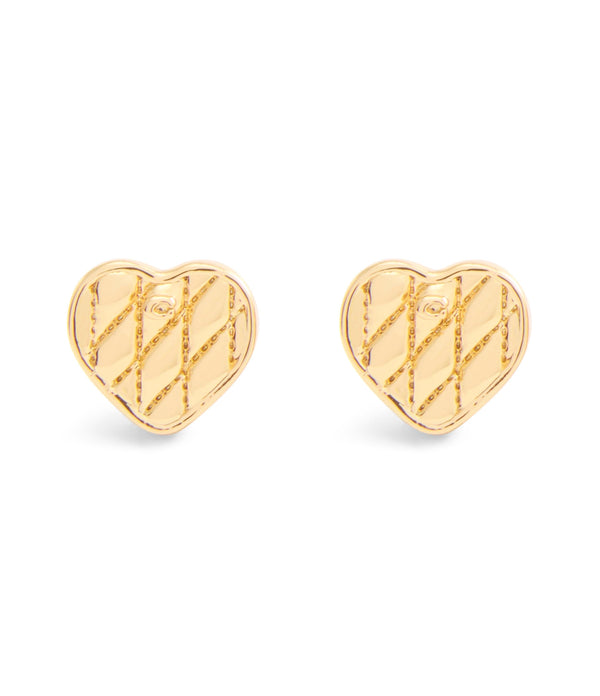 Signature Quilted Heart Bag Stud Earrings
