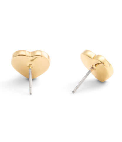 37527586GLD-Signature Quilted Heart Bag Stud Earrings-Gold