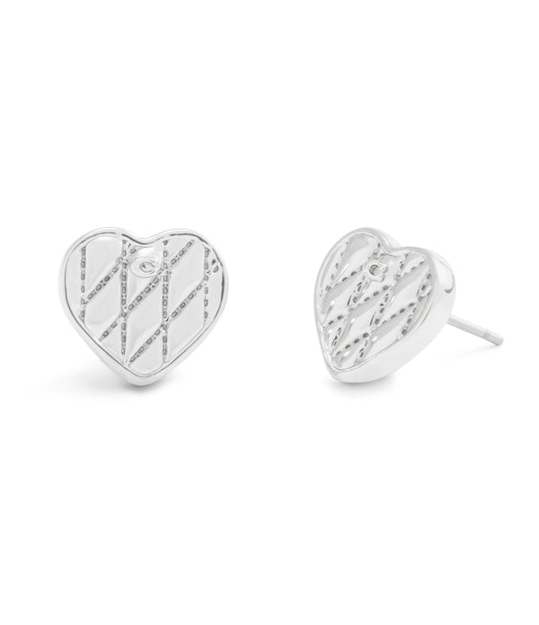 Signature Quilted Heart Bag Stud Earrings