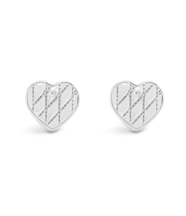 Signature Quilted Heart Bag Stud Earrings