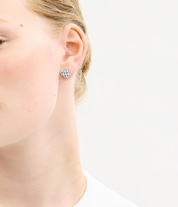 Signature Quilted Heart Bag Stud Earrings