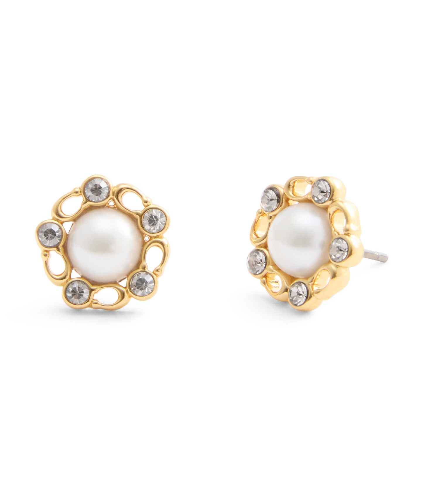 37527587GLD-Signature Heritage Pearl Stud Earrings-Pearl