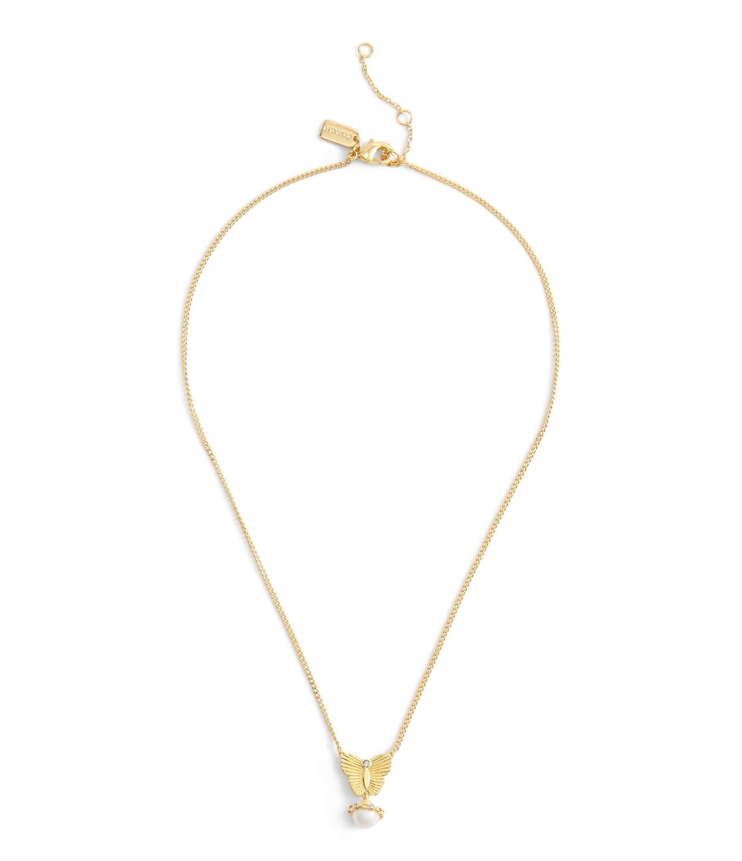 37527589GLD-Signature Heritage Butterfly Pearl Pendant Necklace-Pearl