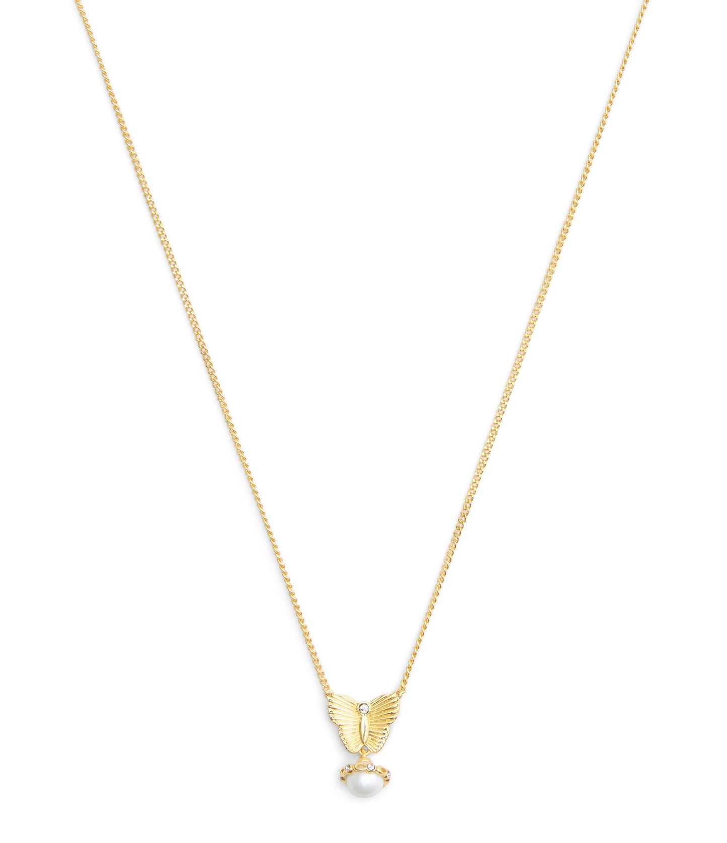 37527589GLD-Signature Heritage Butterfly Pearl Pendant Necklace-Pearl