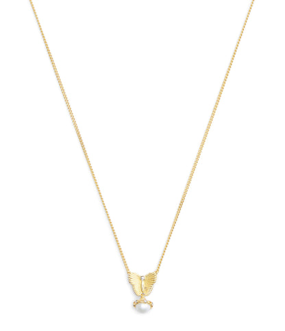 37527589GLD-Signature Heritage Butterfly Pearl Pendant Necklace-Pearl