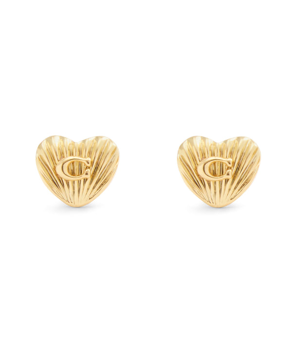 Signature Textured Heart Stud Earrings