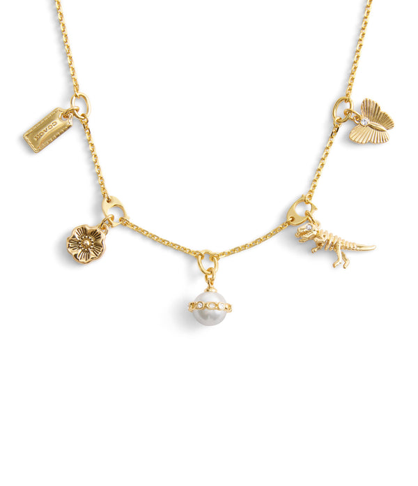 Signature Heritage Pearl Mixed Charm Bib Necklace