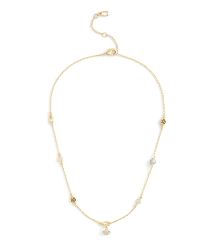 37527599GLD-Signature Heritage Pearl Charm Strand Necklace-Pearl