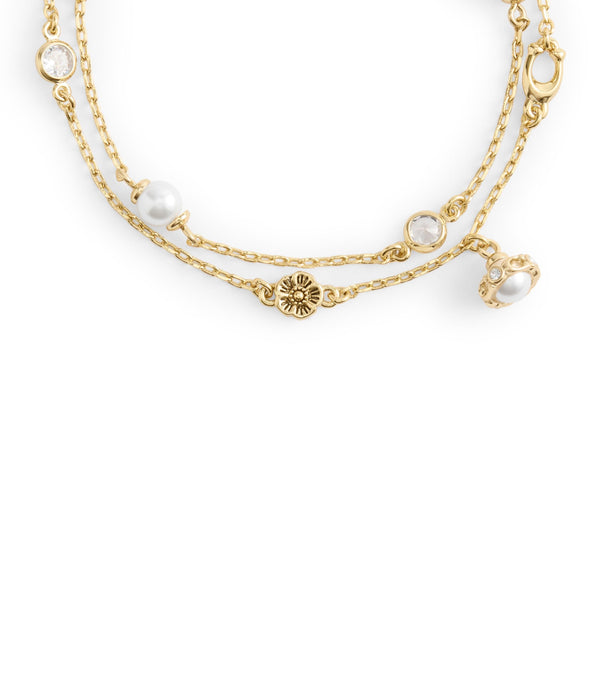 Signature Heritage Pearl Charm Double Strand Bracelet